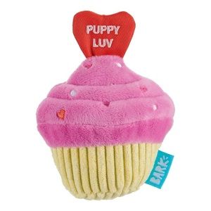 Bark's Puppy Luv Cupcake Valentines Squeaky Plush Dog Toy